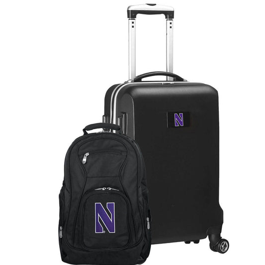 Northwestern Deluxe 2-Piece Backpack and Carry on Set in Black