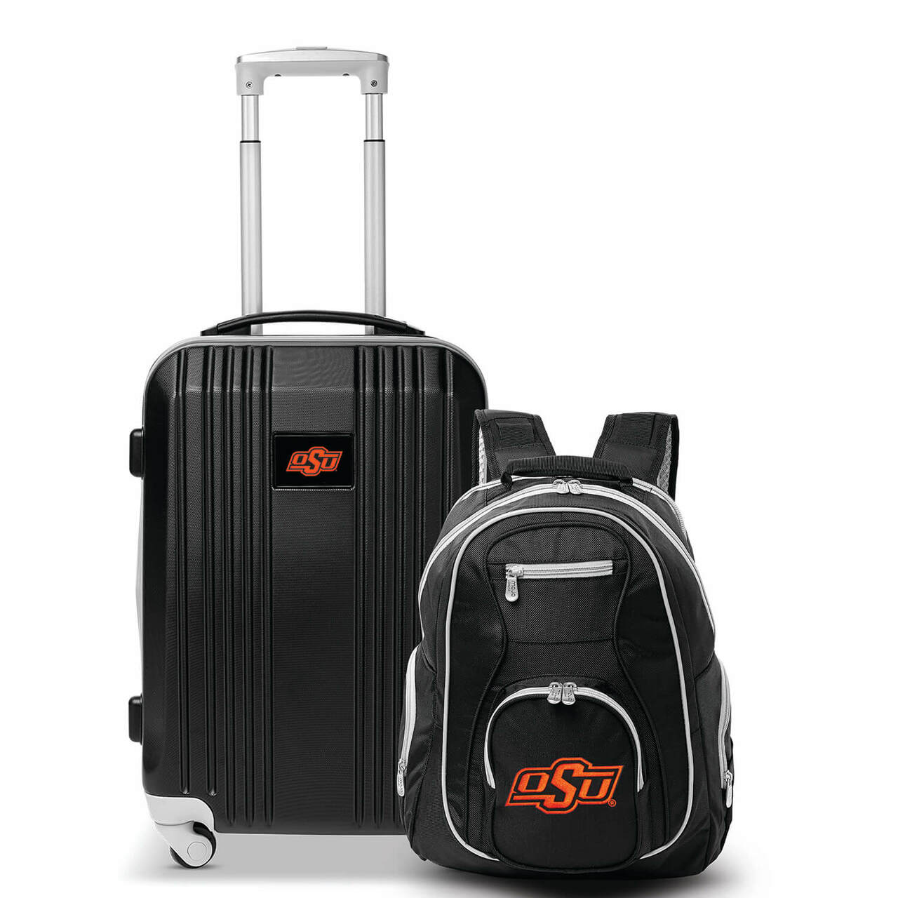 Oklahoma State Cowboys 2 Piece Premium Colored Trim Backpack and Luggage Set