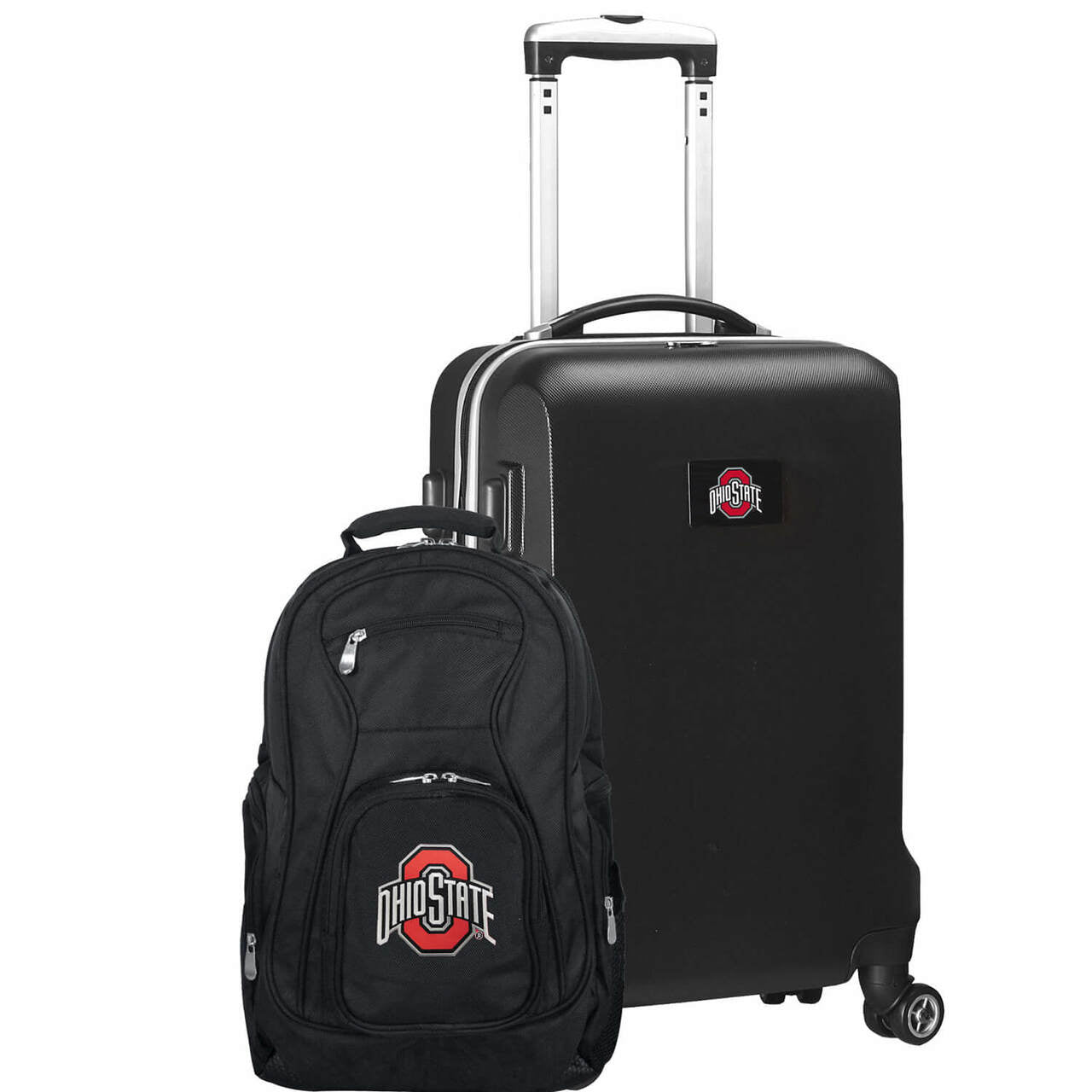 Ohio State University Buckeyes Deluxe 2-Piece Backpack and Carry on Set in Black
