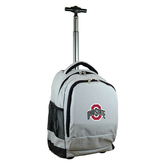 Ohio State Premium Wheeled Backpack in Grey