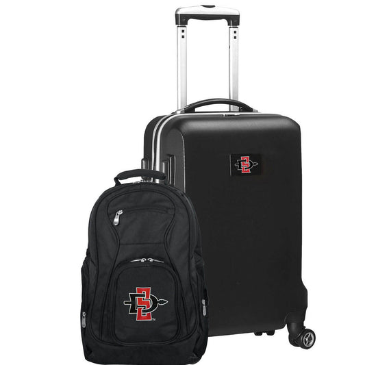 San Diego State Aztecs Deluxe 2-Piece Backpack and Carry on Set in Black