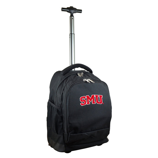 Southern Methodist Premium Wheeled Backpack in Black