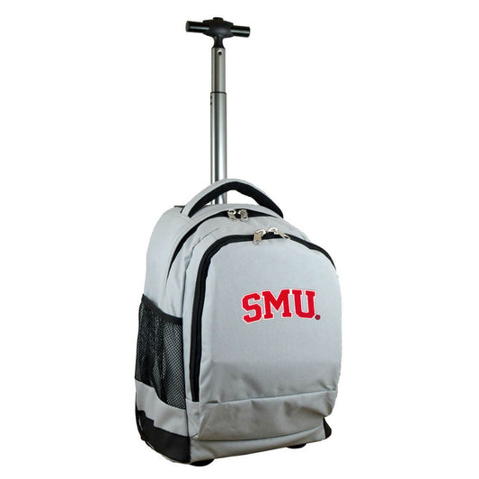 Southern Methodist Premium Wheeled Backpack in Grey