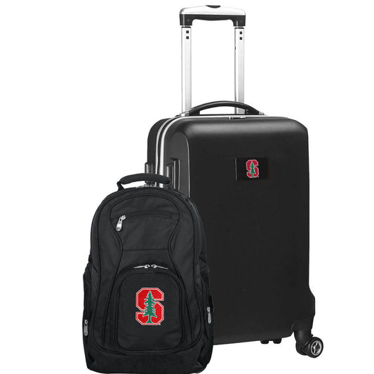 Stanford Cardinal Deluxe 2-Piece Backpack and Carry on Set in Black