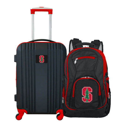Stanford Cardinal 2 Piece Premium Colored Trim Backpack and Luggage Set