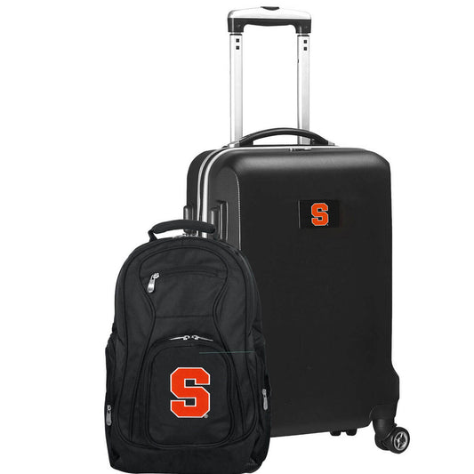 Syracuse Orange Deluxe 2-Piece Backpack and Carry on Set in Black