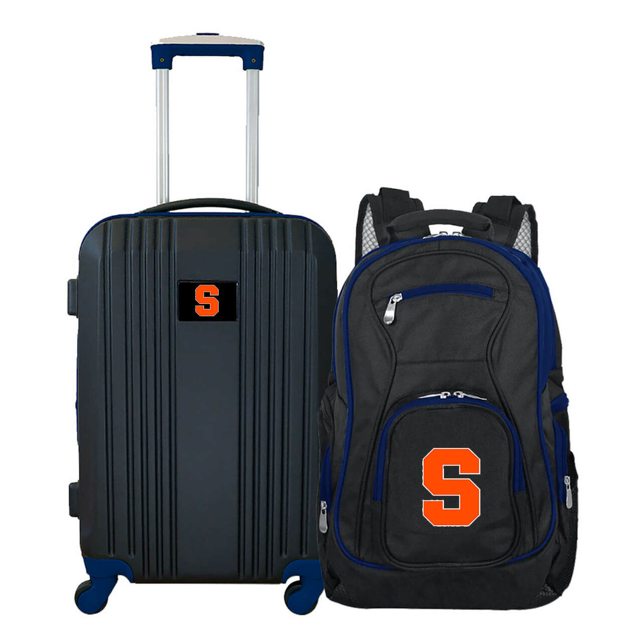 Syracuse Orange 2 Piece Premium Colored Trim Backpack and Luggage Set