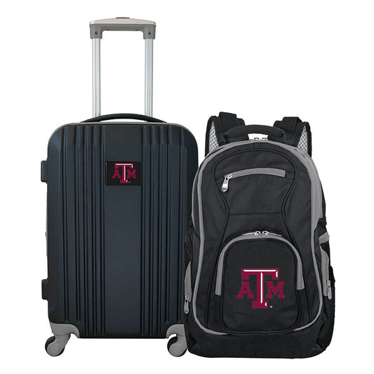 Texas A&M Aggies 2 Piece Premium Colored Trim Backpack and Luggage Set