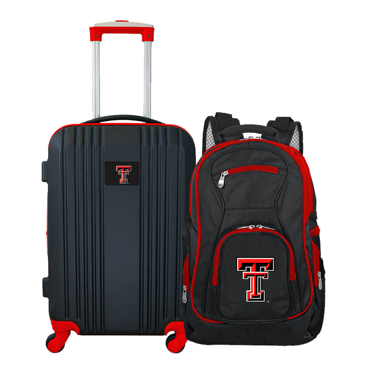 Texas Tech Red Raiders 2 Piece Premium Colored Trim Backpack and Luggage Set