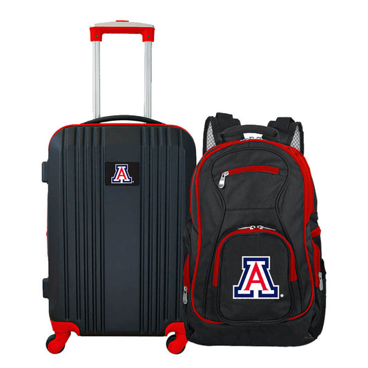 Arizona Wildcats 2 Piece Premium Colored Trim Backpack and Luggage Set