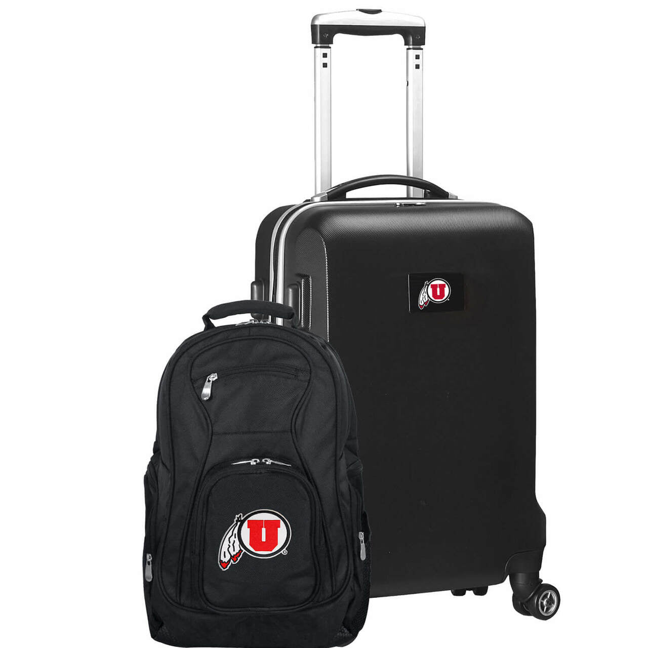 Utah Utes Deluxe 2-Piece Backpack and Carry on Set in Black