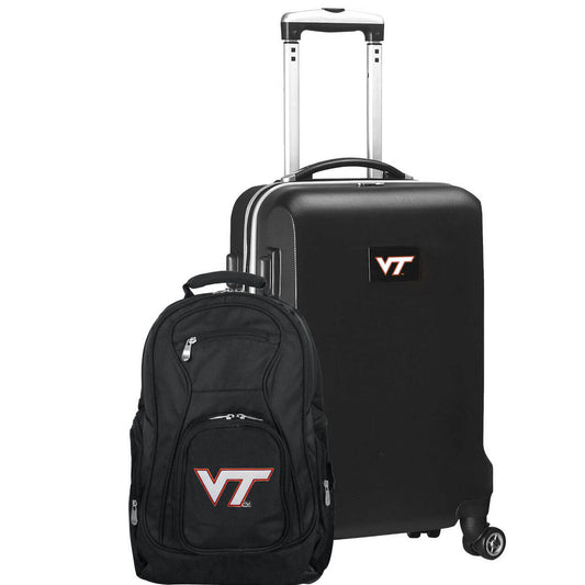 Virginia Tech Hokies Deluxe 2-Piece Backpack and Carry on Set in Black