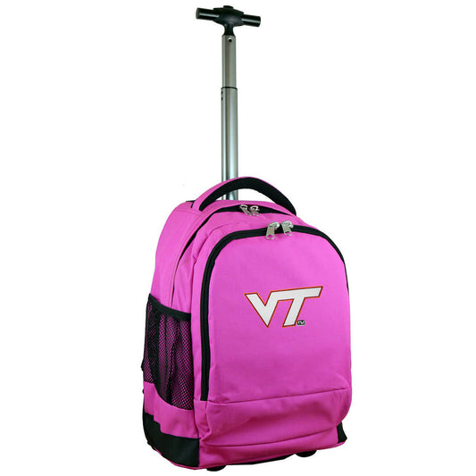 Virginia Tech Premium Wheeled Backpack in Pink