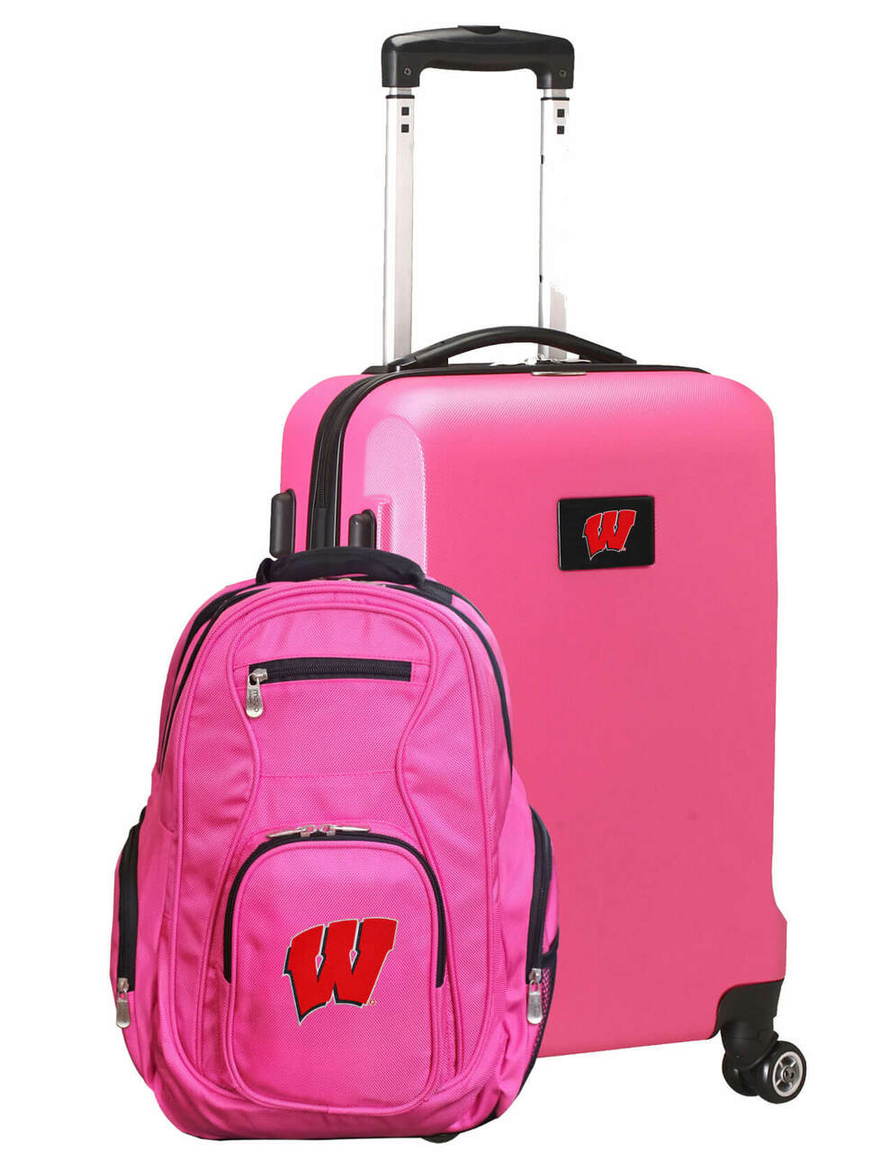 Wisconsin Badgers Deluxe 2-Piece Backpack and Carry on Set in Pink