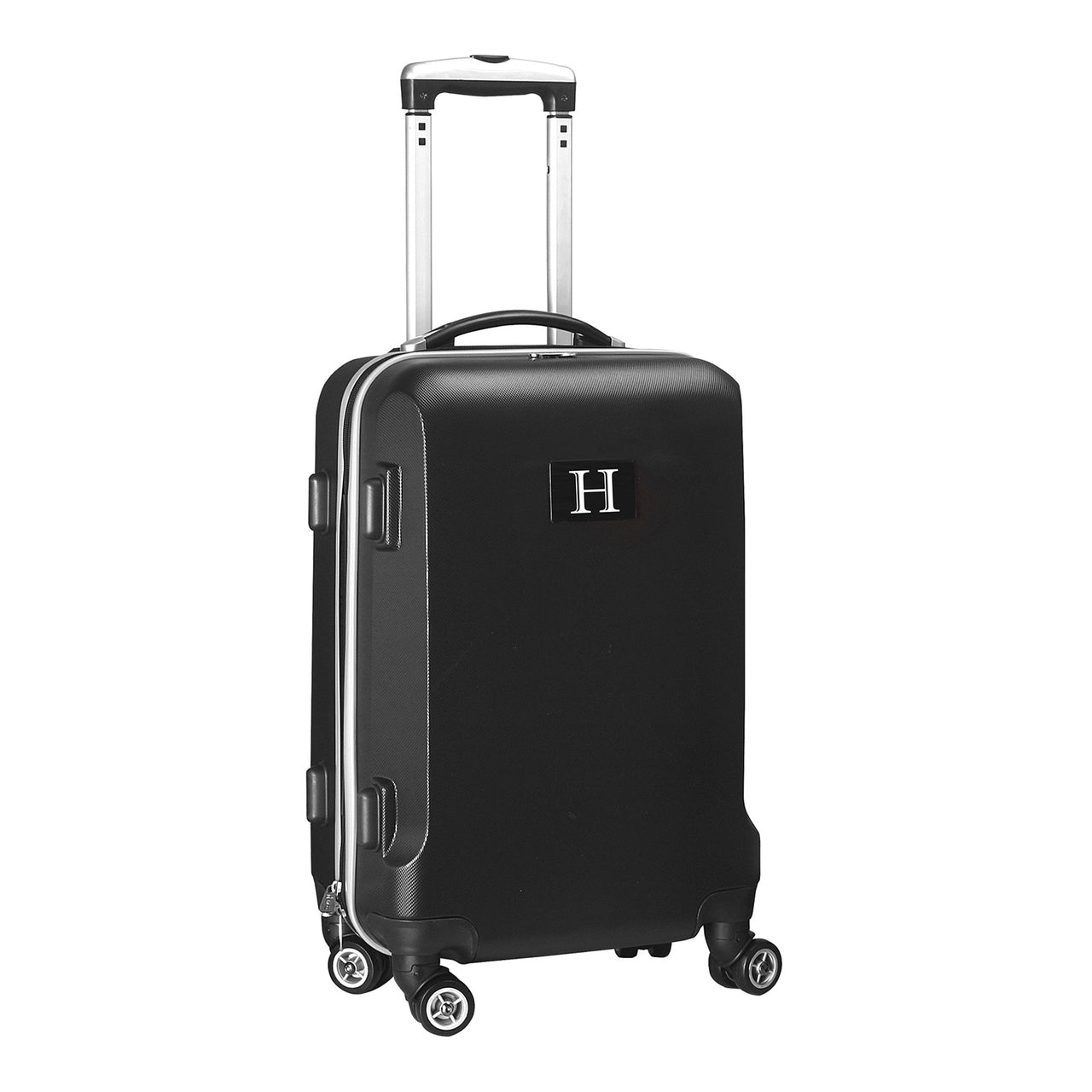 Personalized Initial Name letter "H" 20 inches Carry on Hardcase Spinner Luggage by Mojo in BLACK