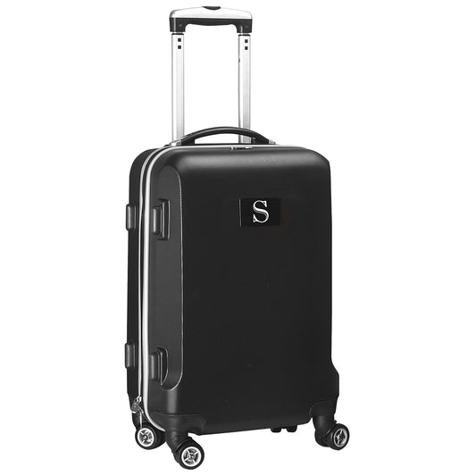 Personalized Initial Name letter "S" 20 inches Carry on Hardcase Spinner Luggage by Mojo in BLACK
