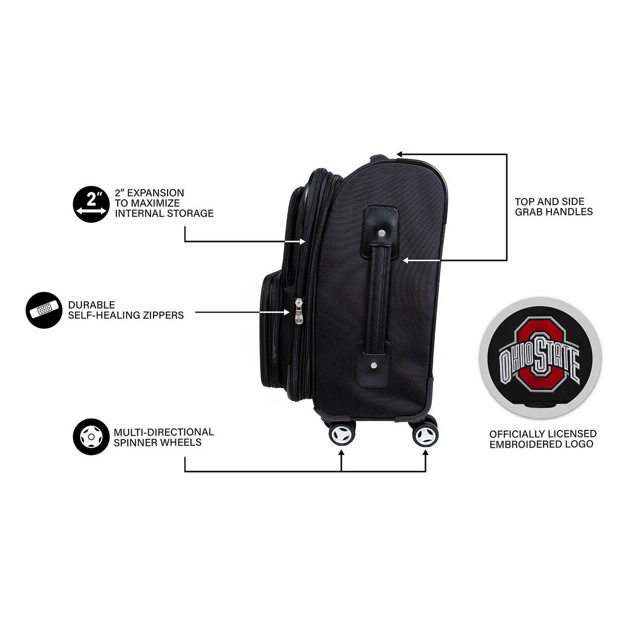 Houston Cougars 20" Carry-on Spinner Luggage