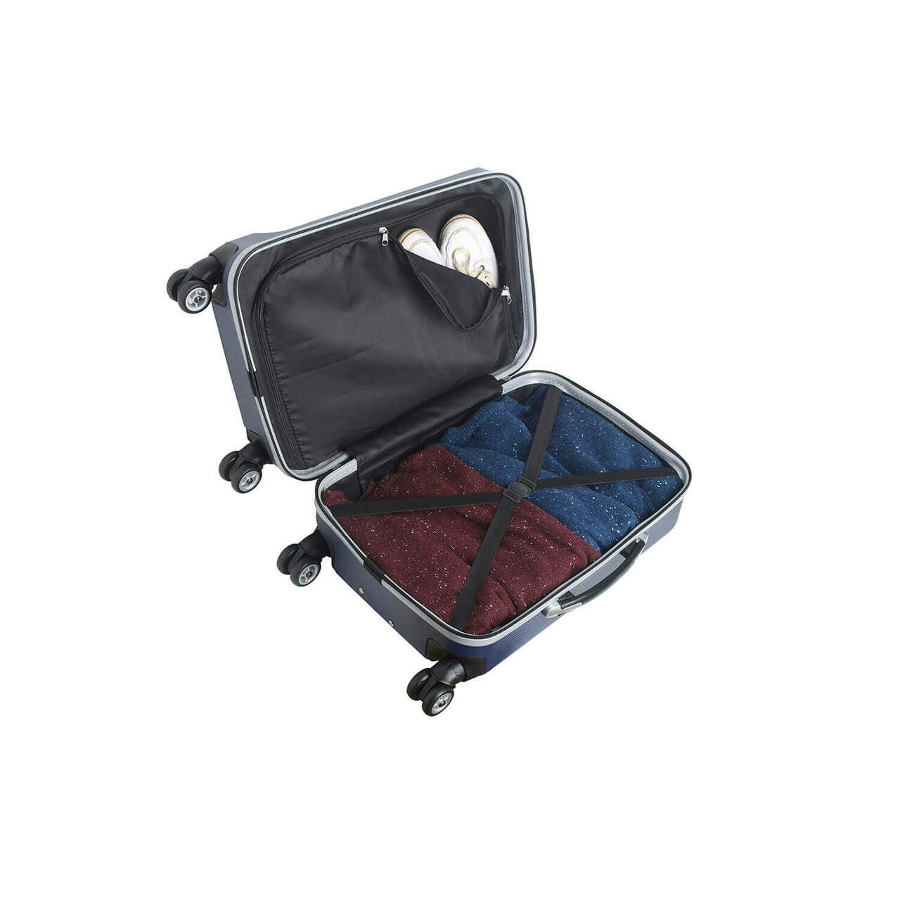Personalized Initial Name letter "P" 20 inches Carry on Hardcase Spinner Luggage by Mojo in NAVY