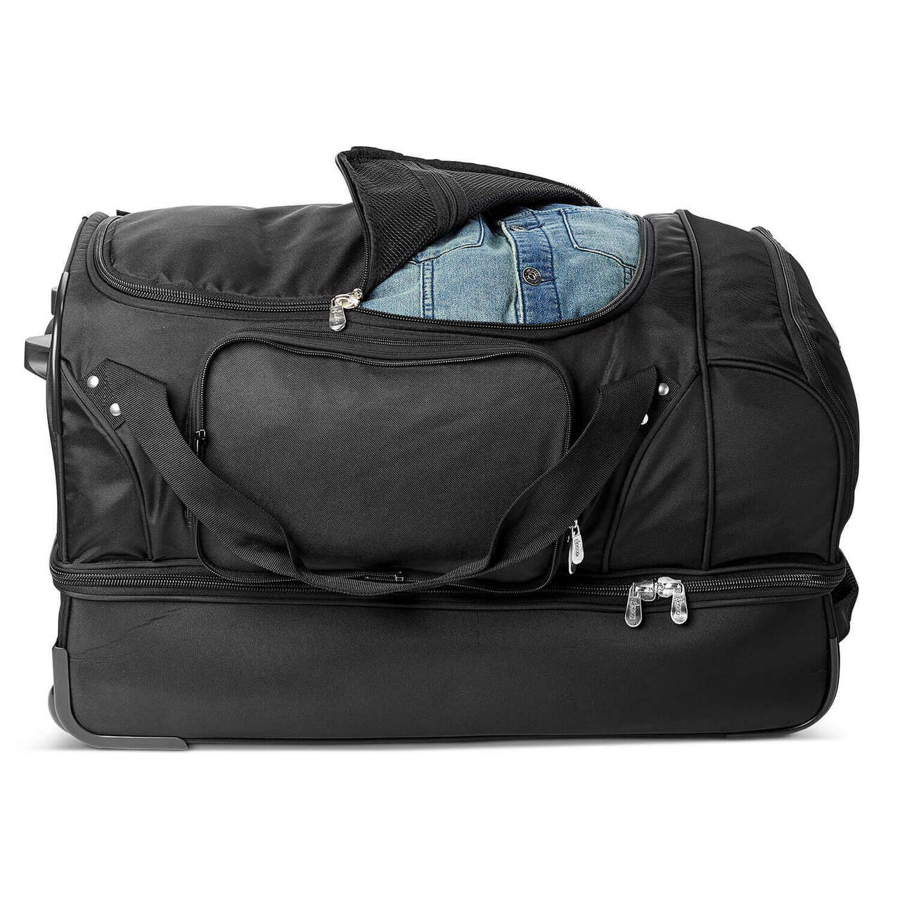 Northwestern 27" Black Rolling Drop Bottom Duffel