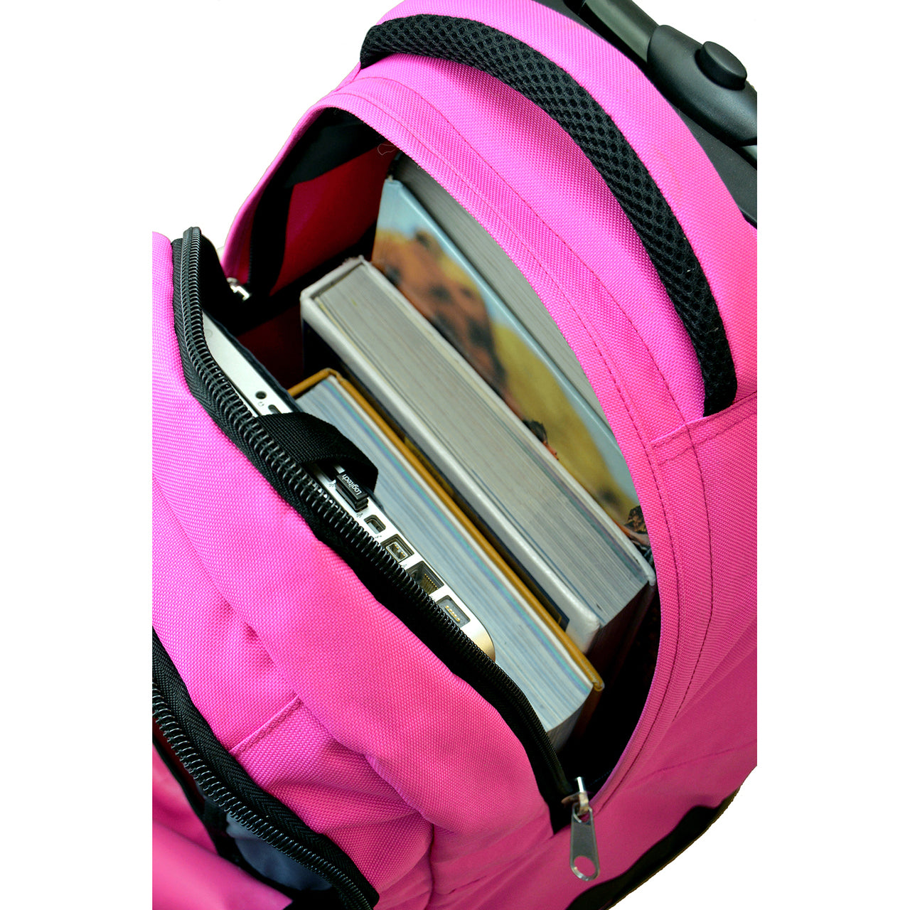 Winnipeg Jets Premium Wheeled Backpack in Pink