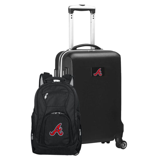 Atlanta Braves Deluxe 2-Piece Backpack and Carry on Set in Black