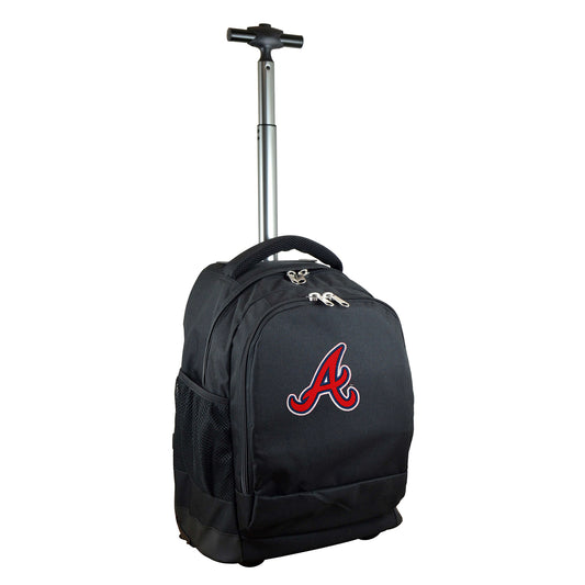 Atlanta Braves Premium Wheeled Backpack in Black