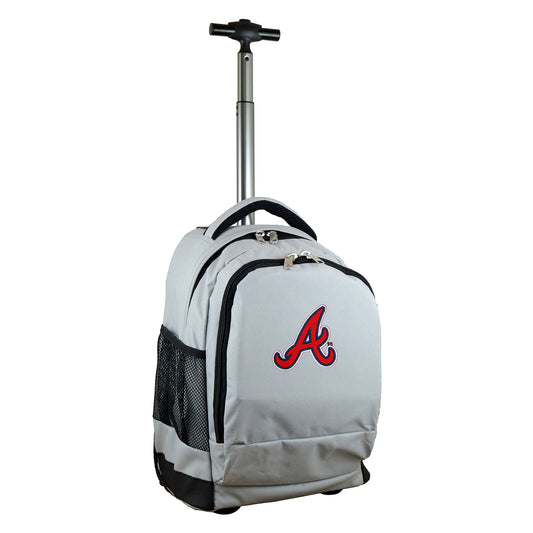 Atlanta Braves Premium Wheeled Backpack in Grey