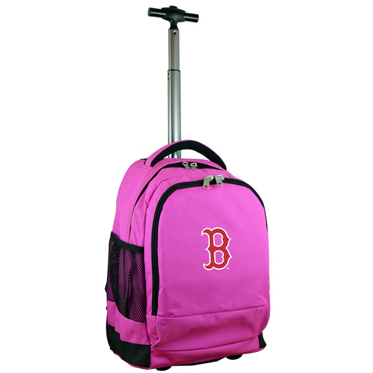 Boston Red Sox Premium Wheeled Backpack in Pink