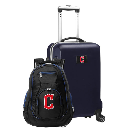 Cleveland Guardians Deluxe 2-Piece Backpack and Carry on Set in Navy