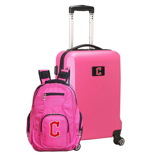 Cleveland Guardians Deluxe 2-Piece Backpack and Carry on Set in Pink