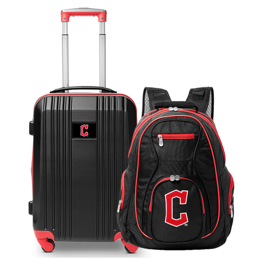 Cleveland Guardians 2 Piece Premium Colored Trim Backpack and Luggage Set