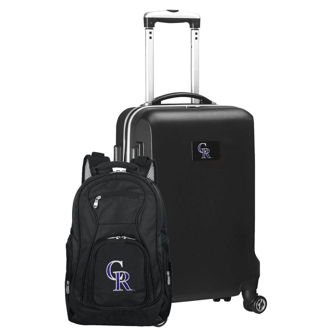 Colorado Rockies Deluxe 2-Piece Backpack and Carry on Set in Black