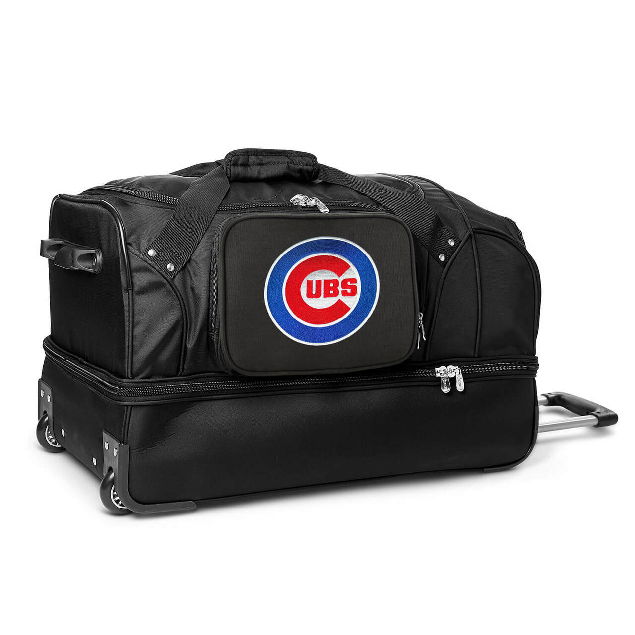 Chicago Cubs 27" Black Rolling Drop Bottom Duffel