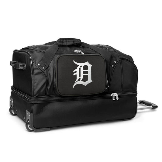 Detroit Tigers 27" Black Rolling Drop Bottom Duffel