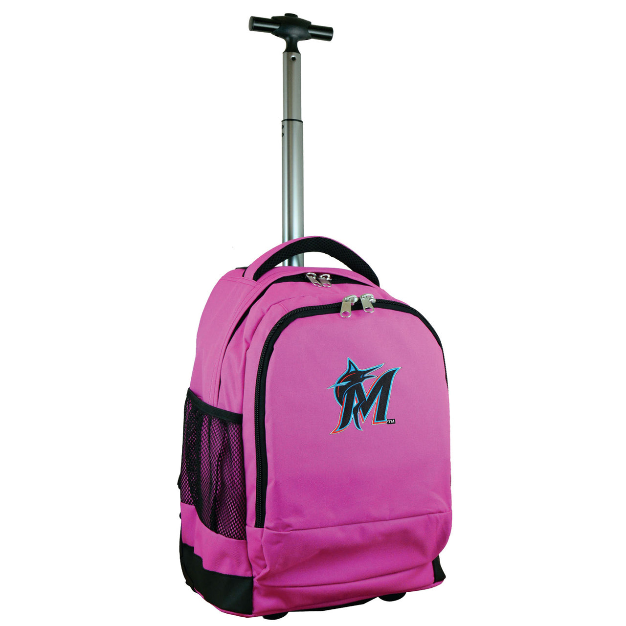 Miami Marlins Premium Wheeled Backpack in Pink