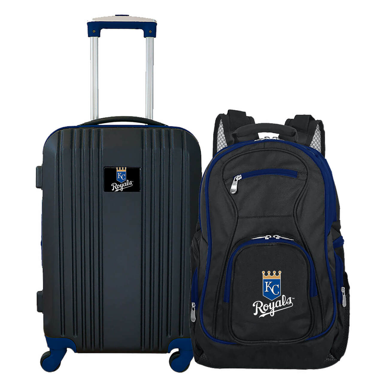 Kansas City Royals 2 Piece Premium Colored Trim Backpack and Luggage Set