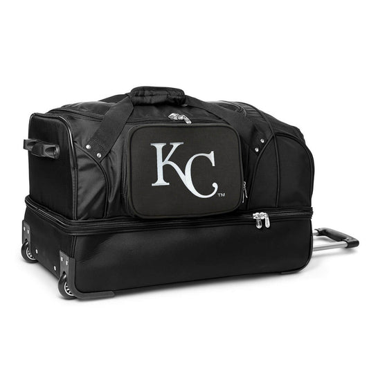 Kansas City Royals 27" Black Rolling Drop Bottom Duffel