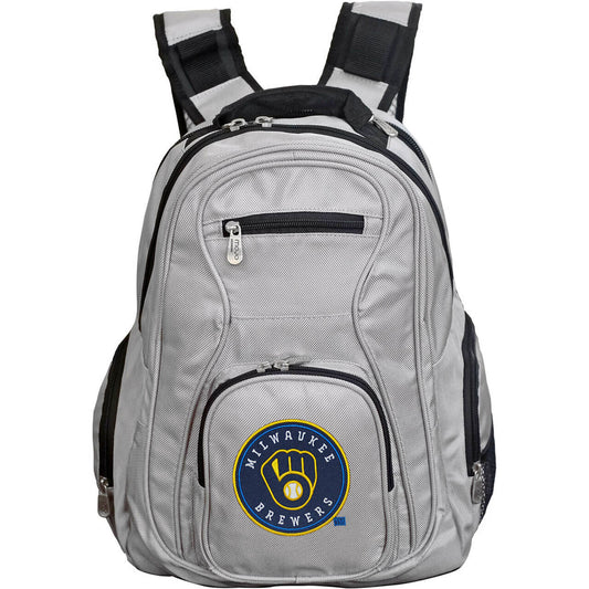 Milwaukee Brewers Laptop Backpack in Gray