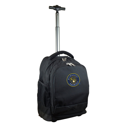 Milwaukee Brewers Premium Wheeled Backpack in Black