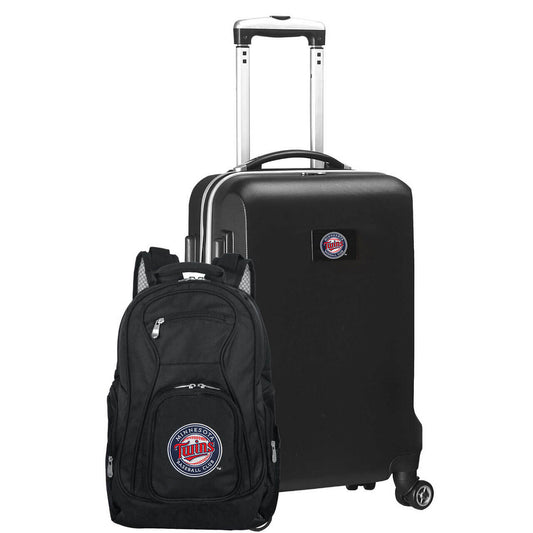 Minnesota Twins Deluxe 2-Piece Backpack and Carry on Set in Black