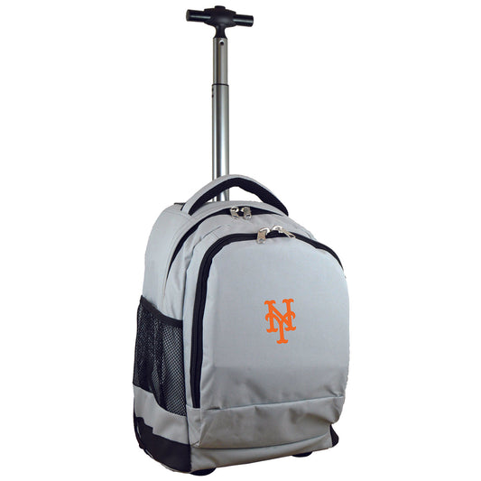 New York Mets Premium Wheeled Backpack in Grey