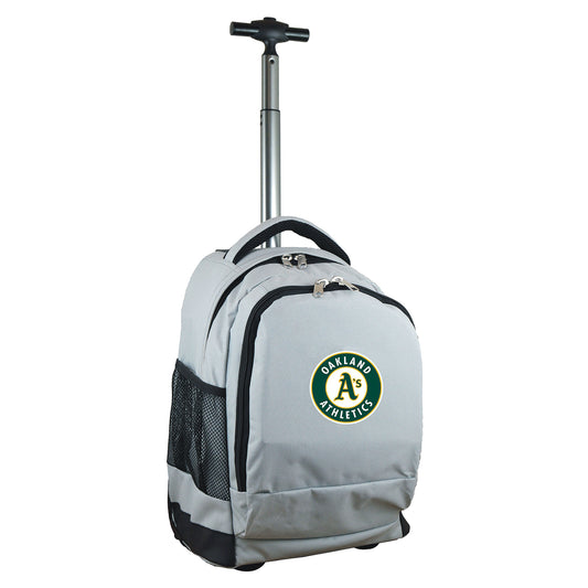 Oakland A's Premium Wheeled Backpack in Grey