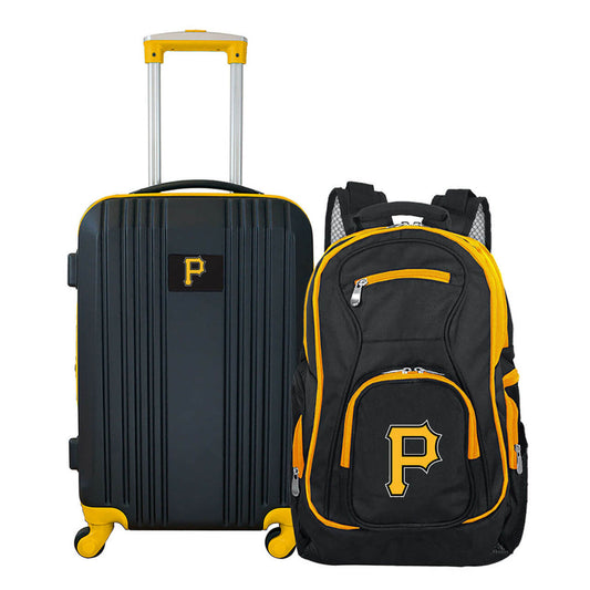 Pittsburgh Pirates 2 Piece Premium Colored Trim Backpack and Luggage Set