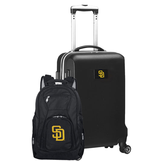 San Diego Padres Deluxe 2-Piece Backpack and Carry on Set in Black