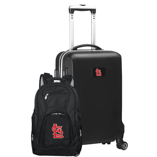 St Louis Cardinals Deluxe 2-Piece Backpack and Carry on Set in Black
