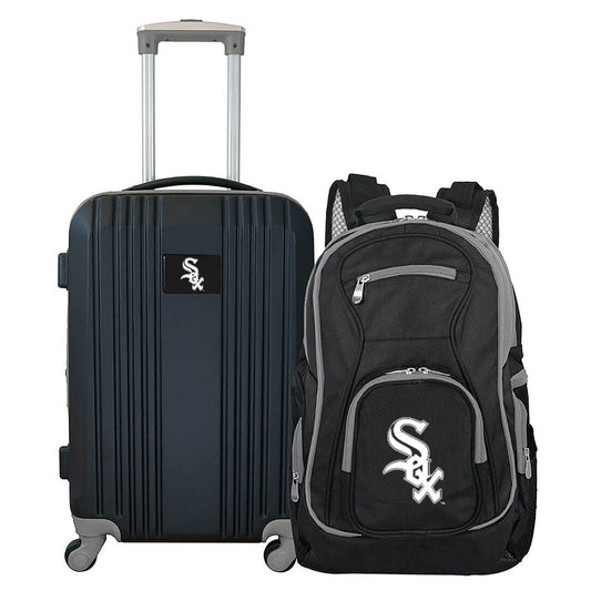 Chicago White Sox 2 Piece Premium Colored Trim Backpack and Luggage Set