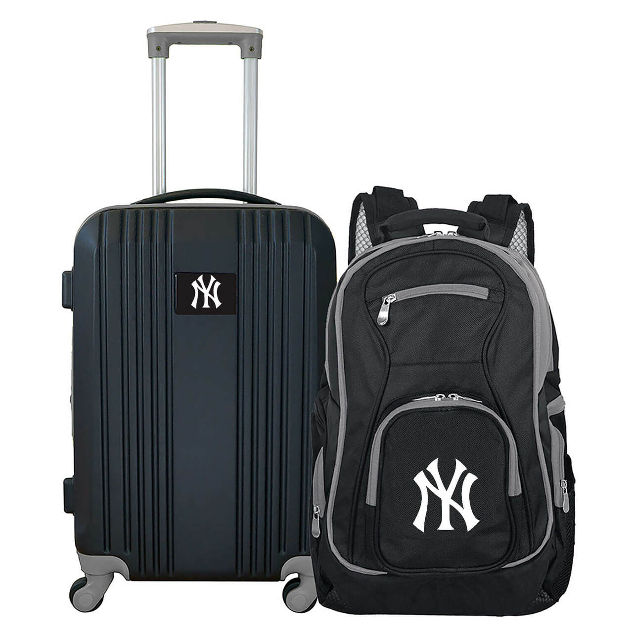 New York Yankees 2 Piece Premium Colored Trim Backpack and Luggage Set