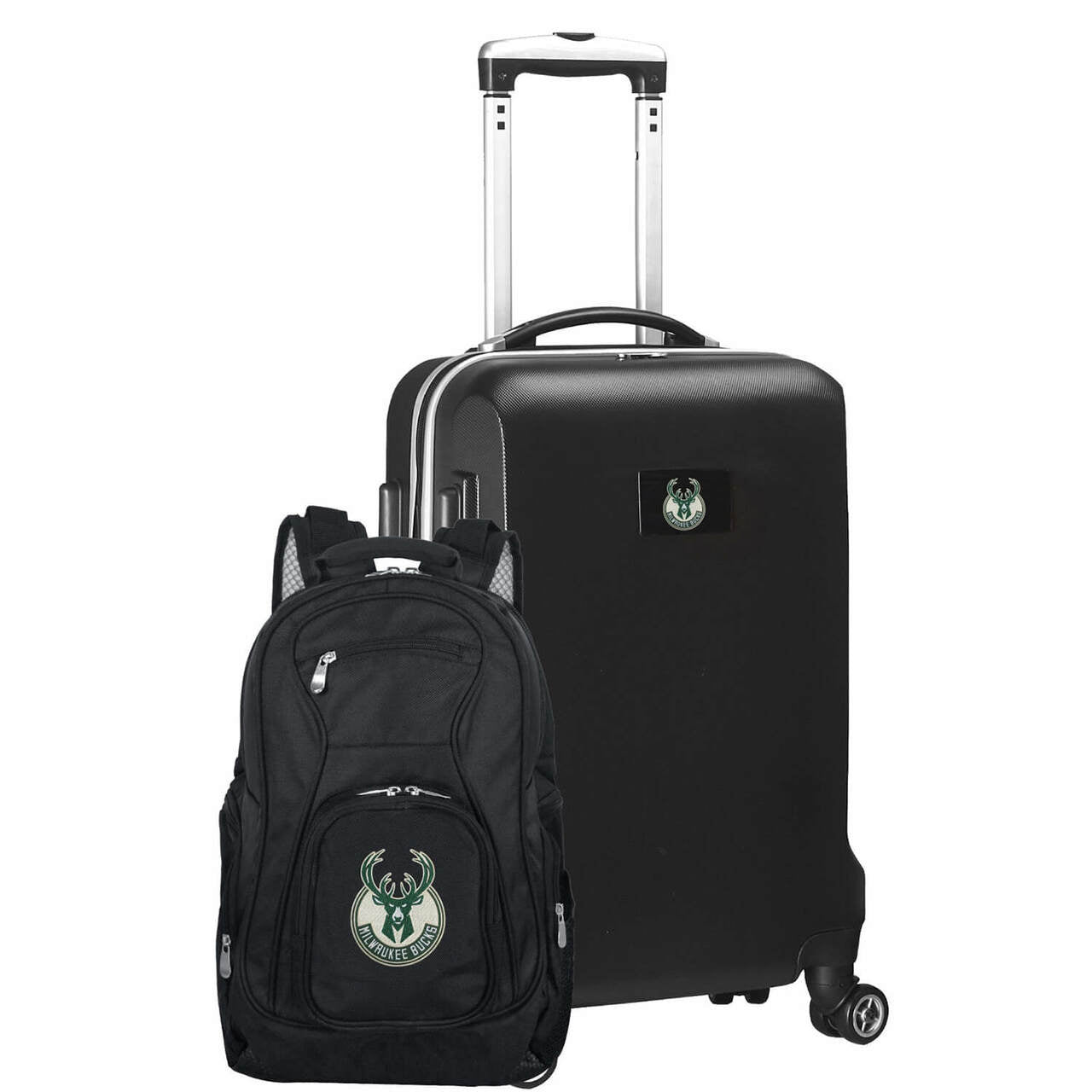 Milwaukee Bucks Deluxe 2-Piece Backpack and Carry on Set in Black