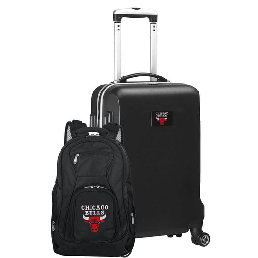 Chicago Bulls Deluxe 2-Piece Backpack and Carry on Set in Black