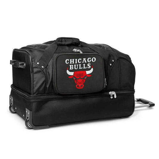 Chicago Bulls 27" Black Rolling Drop Bottom Duffel